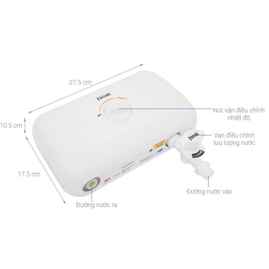 Máy Nước Nóng Ferroli RITA FS-4.5TE Trực Tiếp Có Tay Sen