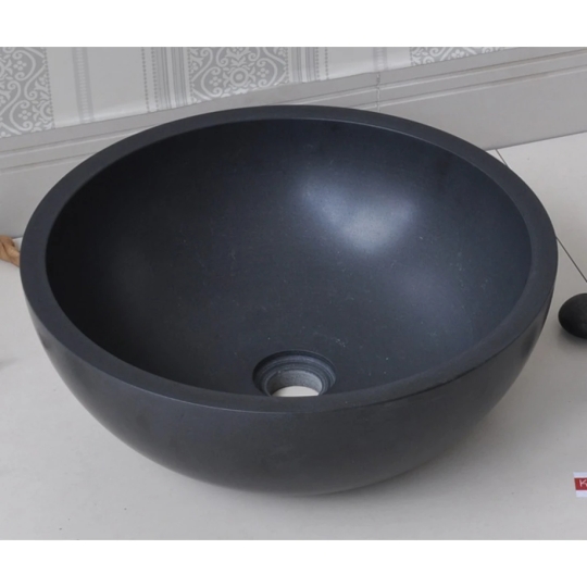 Chậu Rửa Mặt Lavabo Kanly MAR12V Đặt Bàn Đá Màu Đen Tự Nhiên