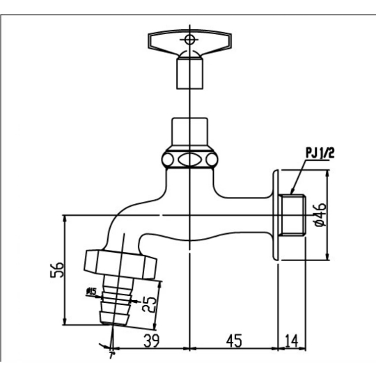 Vòi Rửa Nước Lạnh Inax LF-15G-13 Gắn Tường