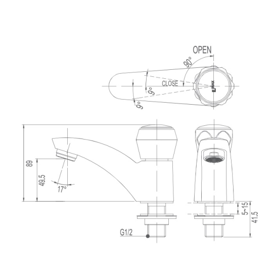 Vòi Lavabo Inax LFV-12AP Lạnh (LFV-12A + A-325PS)