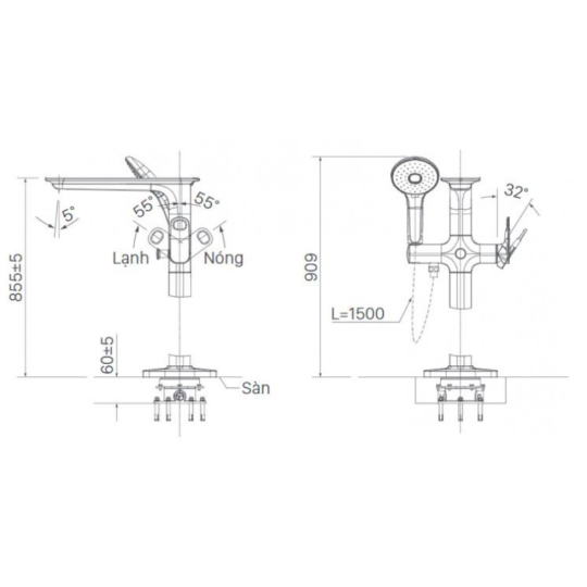 Sen đặt sàn tiện lợi BFV-656S