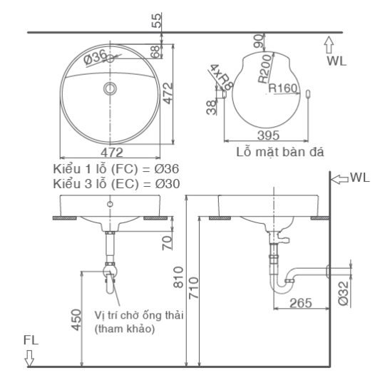  Chậu rửa đặt bàn AL-294V