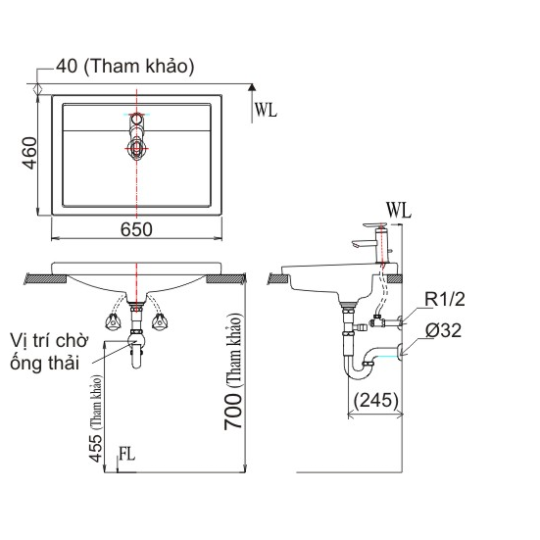 Chậu rửa dương bàn AL-2397V(EC/FC) 