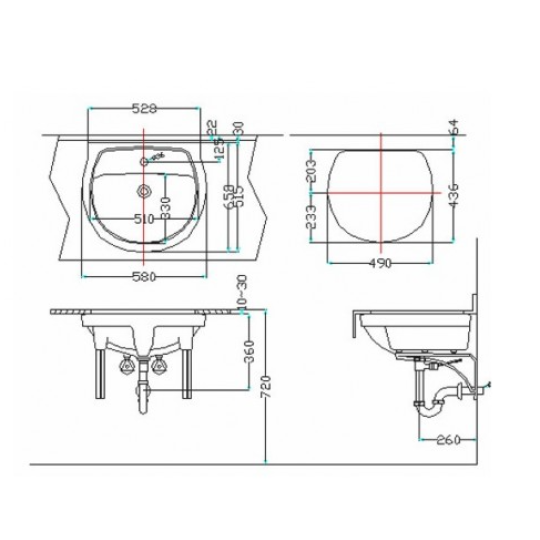 Chậu rửa âm bàn AL-2094V(EC/FC)