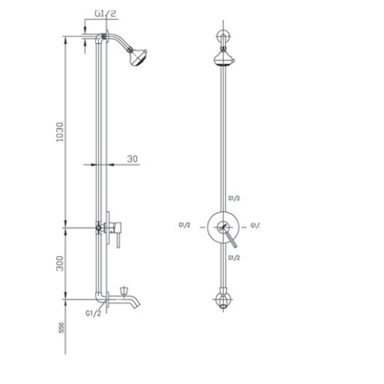 Bộ sen tắm âm tường INAX BFV-28S (BFV28S) nóng lạnh