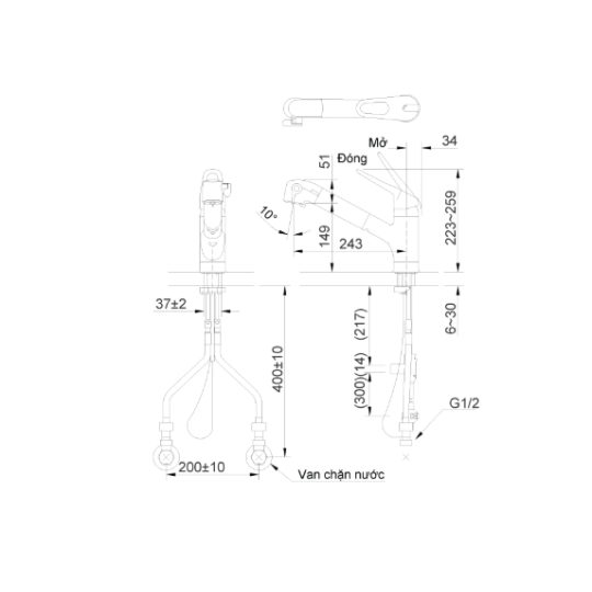 Vòi chậu rửa ở bếp JF-AB466SYX(JW)