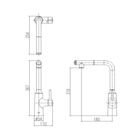 Vòi bếp dây rút nóng lạnh INAX SFV-907SX (SFV907SX)