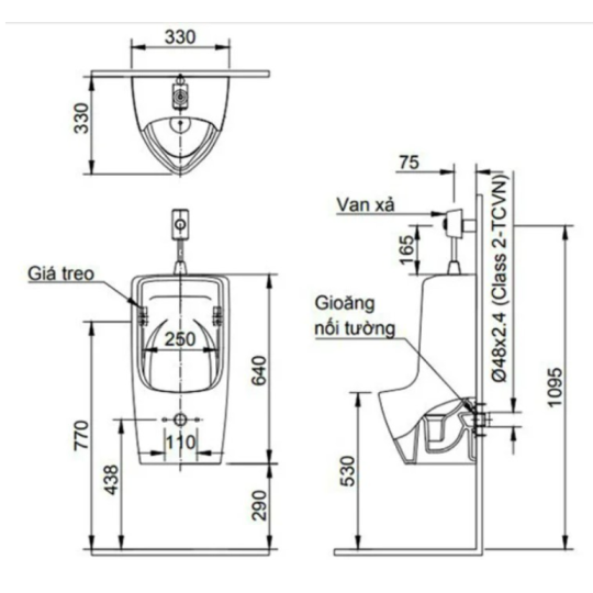 Bồn tiểu treo tường INAX AU-431VAC (AU431VAC)