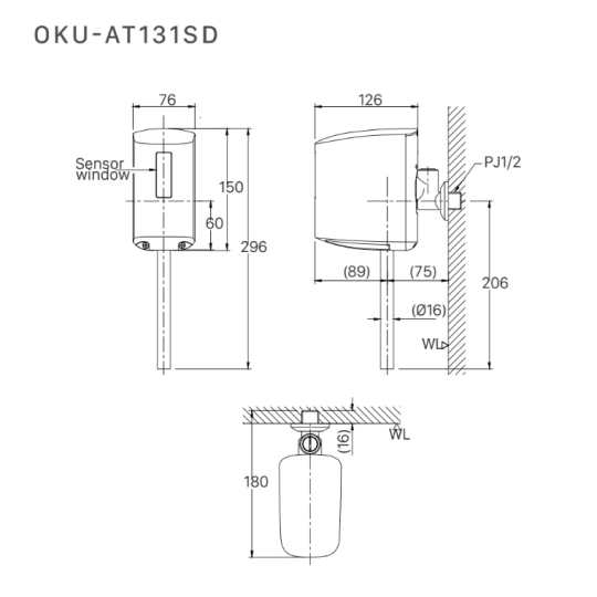 Van xả tiểu cảm ứng INAX OKU-AT131SD (OKUAT131SD)