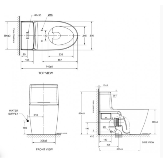 Bồn Cầu American Standard 2007-WT Dòng Acacia E
