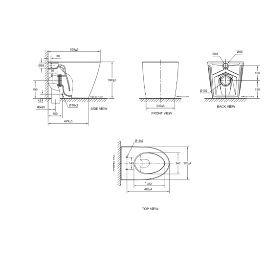 Bồn cầu đặt sàn American Standard 3229V-WT-PTrap (3229VWTPTRAP) nắp thường