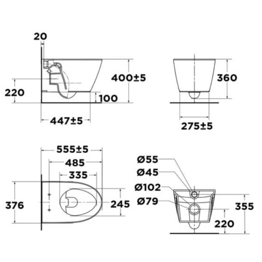 Bồn cầu American VF-3119V treo tường