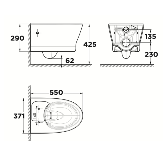 Bồn cầu treo tường American Standard WP-2265 (WP2265) nắp êm dòng Loven