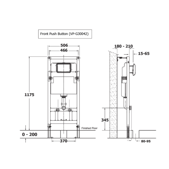 Két nước âm tường cho cầu treo tường American Standard VP-G30042 (VPG30042)