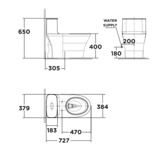 Bồn cầu 1 khối American Standard WP-1880PR (WP1880PR) nắp điện tử