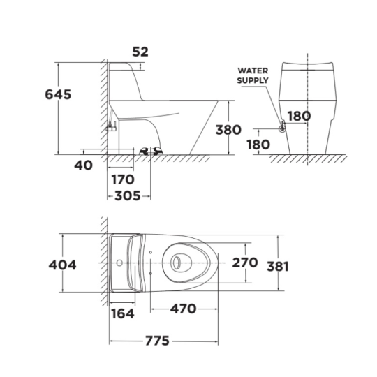 Bồn Cầu American Standard VF-2010S Nắp Rửa Cơ