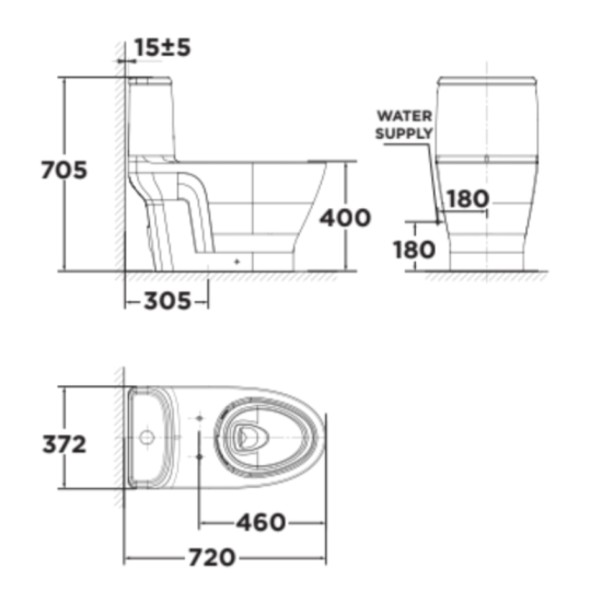 Bồn cầu 1 khối American Standard VF-1862SW (VF1862SW) nắp rửa cơ M4A839