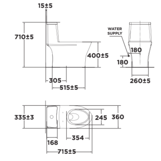 Bồn cầu 1 khối American Standard VF-2530S (VF2530S) nắp rửa cơ dòng Slim