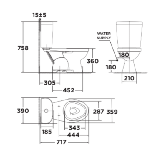 Bồn cầu 1 khối American Standard VF-1863 (VF1863) nắp êm dòng Loven