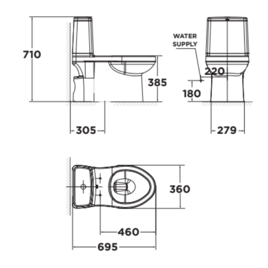 Bồn cầu 1 khối American Standard VF-1863SW (VF1863SW) nắp rửa cơ M4A839