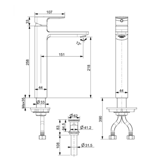 Vòi lavabo nóng lạnh American Standard Acacia Evolution WF-1302 (WF1302)