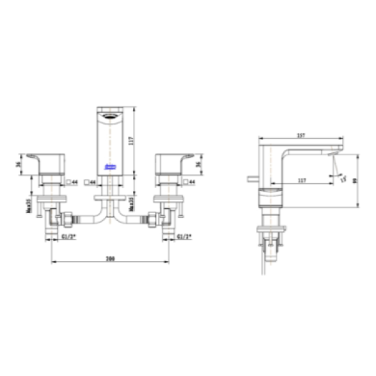 Vòi chậu 03 lỗ nóng lạnh Acacia Evolution American Standard WF-1303 (WF1303)