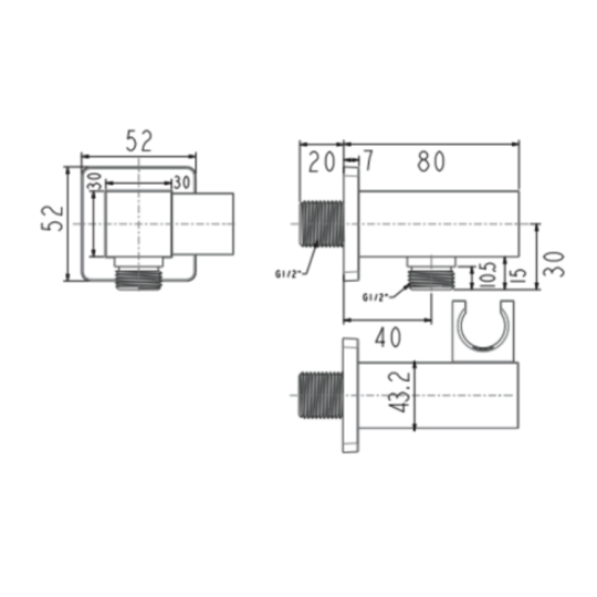 Co nối kèm gác sen vuông EasySET American Standard FFAS9143