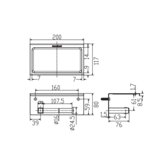 Đựng giấy vệ sinh đơn dáng vuông Concept American Standard WF-0498BHG