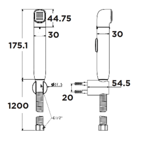 Vòi xịt vệ sinh American Standard DUOSTiX WF-TS28 (WFTS28)