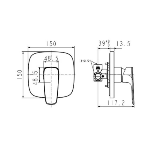 Vòi tắm sen âm tường Signature nóng lạnh American Standard WF-1722 (WF1722)