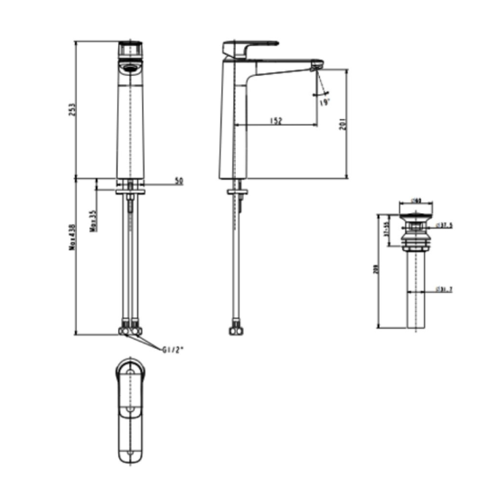 Vòi lavabo nóng lạnh American Standard Loven WF-1M02 (WF1M02)