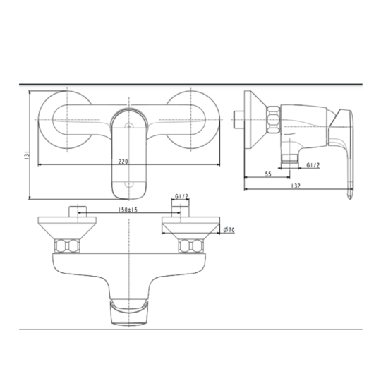 Vòi tắm sen nóng lạnh LOVEN American Standard WF-1M12 (WF1M12)