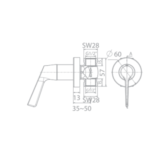 Vòi sen tắm âm tường American Standard WF-T605 (WFT605)