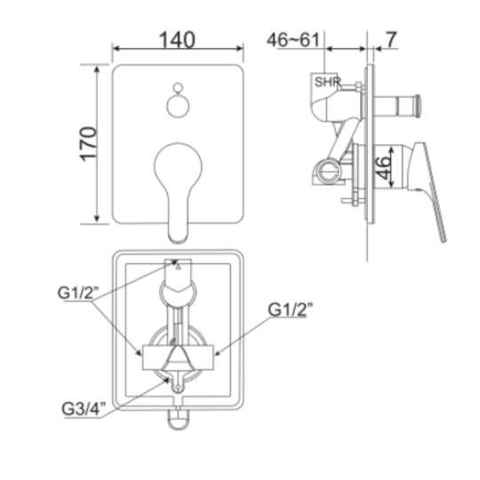 Vòi sen tắm âm tường American Standard WF-1420 (WF1420)