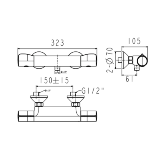 Vòi sen nóng lạnh American Standard WF-4950 (WF4950)