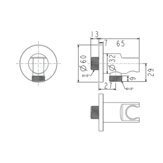 Co nối kèm gác sen tròn EasySET American Standard FFAS9141