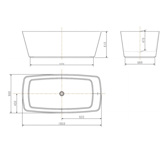 Bồn tắm đặt sàn đá Zenistone 1.8m American Standard BTAS9831
