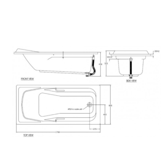 Bồn tắm xây Tonca 1.7m American Standard 7120-WT (7120WT)