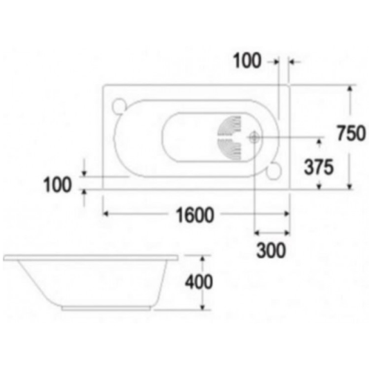 Bồn tắm xây Saturn 1.6m American Standard 8160-WT (8160WT)