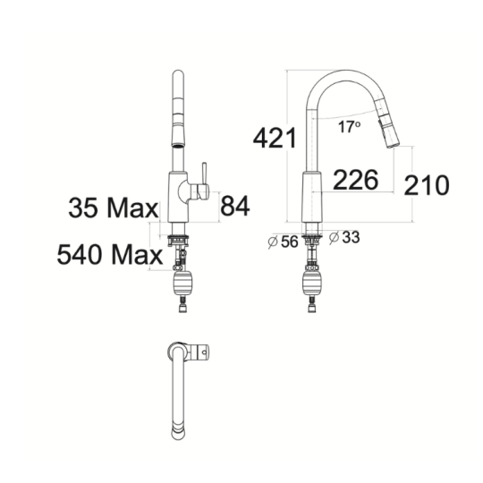 Vòi bếp American Standard 1009160000 dây rút nóng lạnh