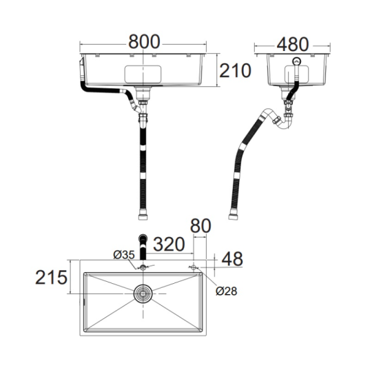 Chậu rửa chén đơn 800mm American Standard FFASX122