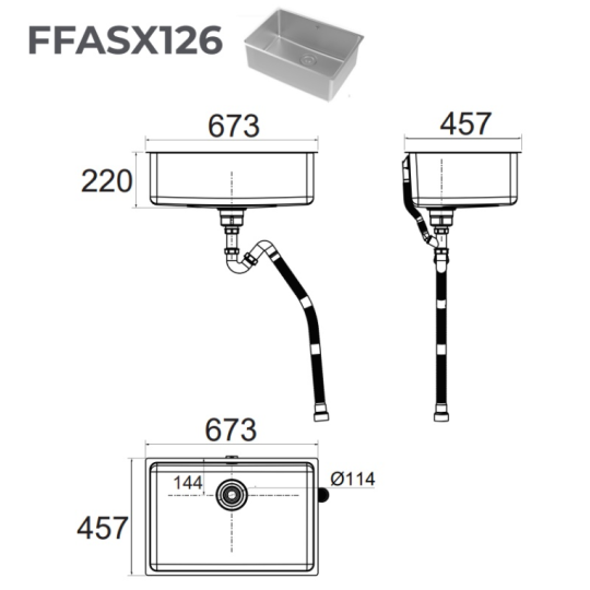 Chậu rửa chén đôi 673mm American Standard FFASX126