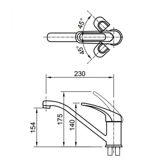 Vòi Bếp Nóng Lạnh Inax SFV-212S Chậu Inox