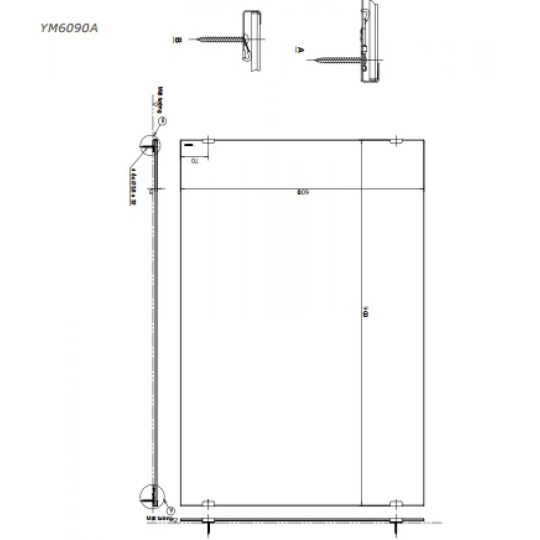 Gương Phòng Tắm TOTO YM6090A Chống Mốc 600x900