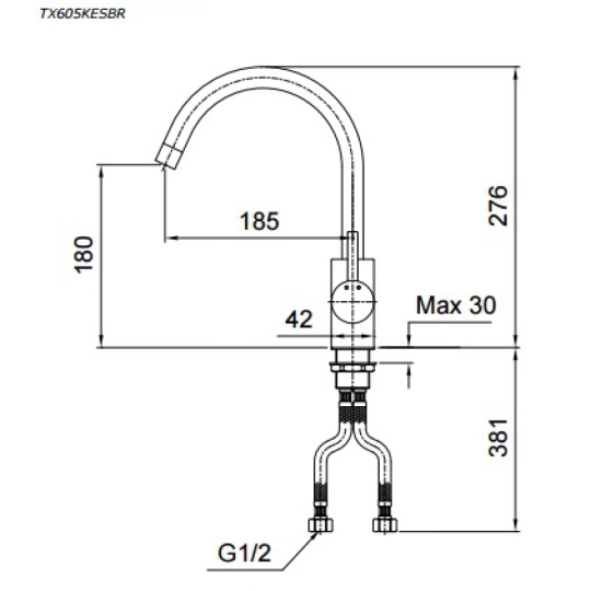 Vòi Bếp TOTO TX605KESBR Nóng Lạnh