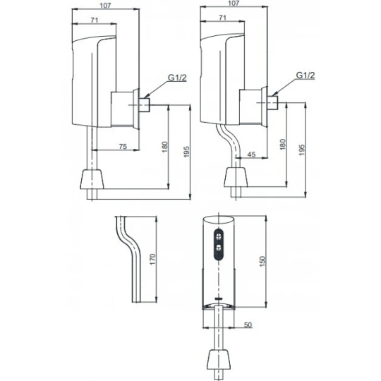 Vòi Xả Cảm Ứng TOTO DUE137PBK (TS446DC) Dùng Pin