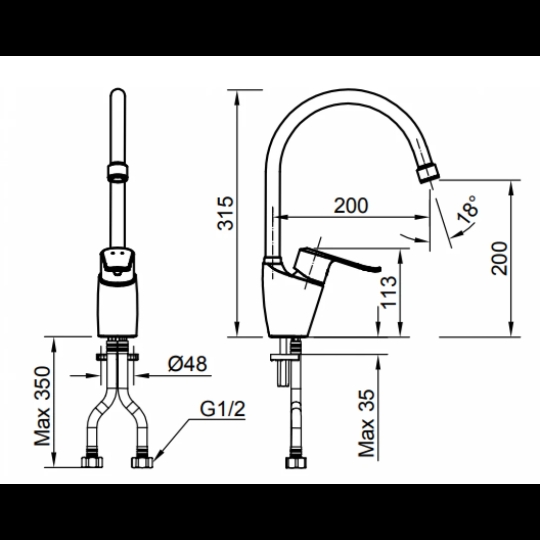 Vòi Bếp Inax SFV-2011S Nóng Lạnh