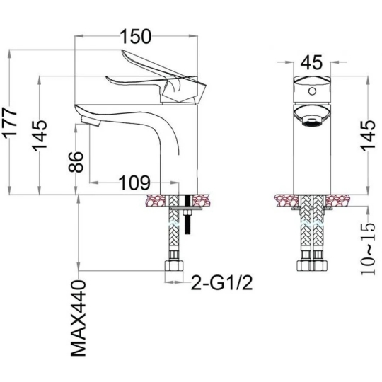 Vòi Lavabo Caesar B730CU Nóng Lạnh