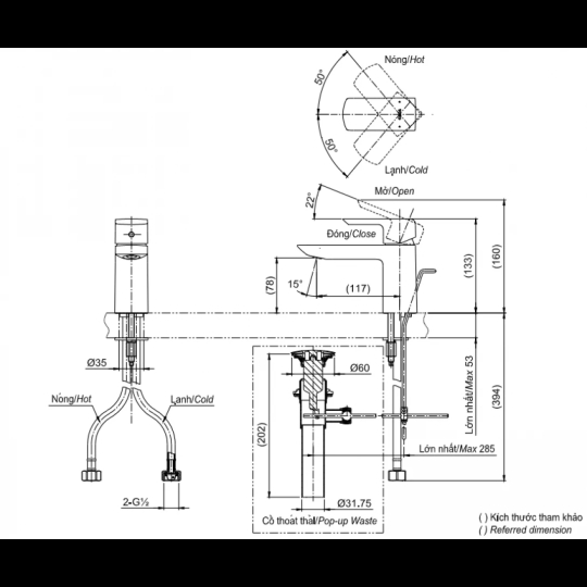 Vòi Lavabo TOTO TLG02301V Nóng Lạnh