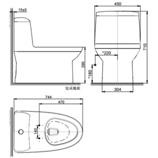 Bồn Cầu American Standard WP-1830 Một Khối Milano
